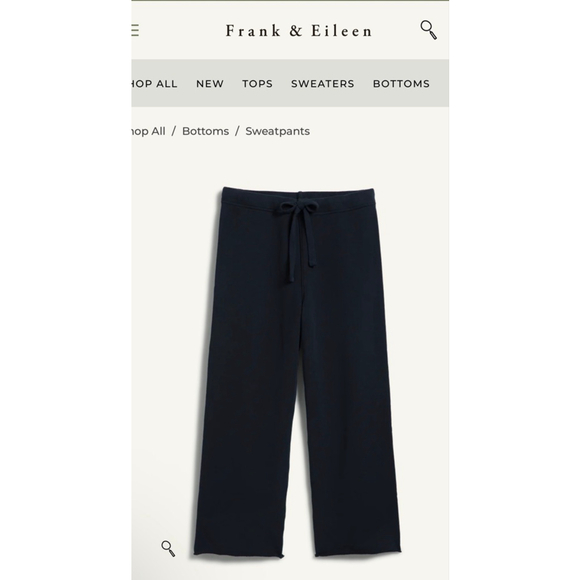 New Frank & Eileen Navy Wide Leg Sweatpants Catherine M - Picture 4 of 5